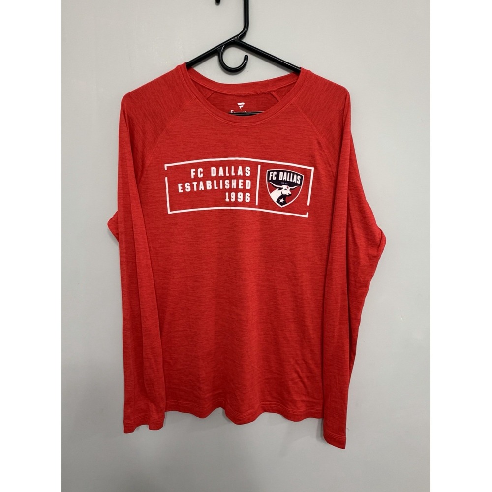 Fanatics FC Dallas Shirt Mens L Red Good Long Sleeve MLS Soccer Graphic Tee